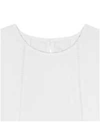 Calvin Klein Girls' 8-16 Poplin Short-Sleeve Flutter Top