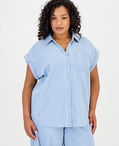 Jones New York Plus Cuffed Sleeve Shirt