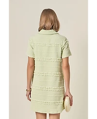 English Factory Women's Stretched Embo Textured Mini Dress