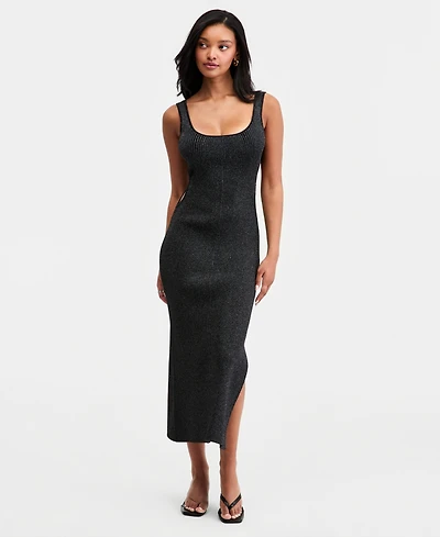 Bar Iii Women's Metallic Knit Cutout Tank Dress, Macy's Exclusive