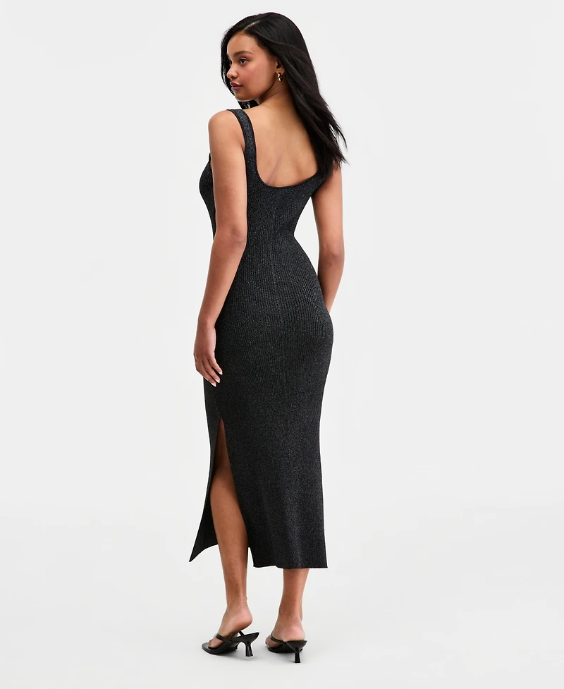 Bar Iii Women's Metallic Knit Cutout Tank Dress, Macy's Exclusive