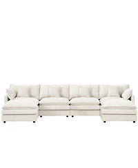 Streamdale Furniture Modular Sectional Sofa, 130.7" U Shaped Couch Set, 4-Seater Comfy Cloud Couch