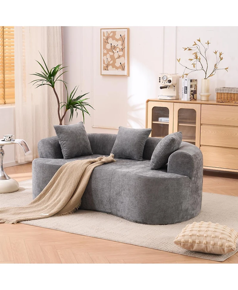Streamdale Furniture chenille self-inflating 2-seater sofa with deep cushions