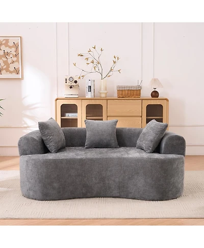 Streamdale Furniture chenille self-inflating 2-seater sofa with deep cushions