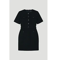 Karen Millen Women's Tweed Belted Mini Dress