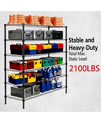 Rainsken 3 Tier Metal Shelving Unit Set of 2, Adjustable Storage Rack with Shelf Liners, Extendable to 6 Tier for Garage, Basement, 2100 lbs Capacity
