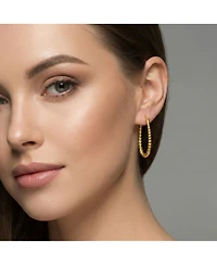 14K Gold Plated "U" Large Hoop Earrings