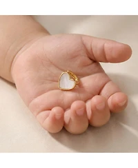 GiGiGirl Adorable Kids 14k Gold Plated Mother of Pearl Heart Earrings