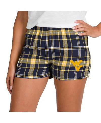 Concepts Sport Women's Navy/Gold West Virginia Mountaineers Ultimate Flannel Shorts
