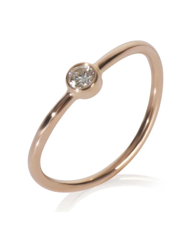 Pre-Owned Tiffany & Co Rose Gold Diamond Elsa Peretti Single Row Wave Ring