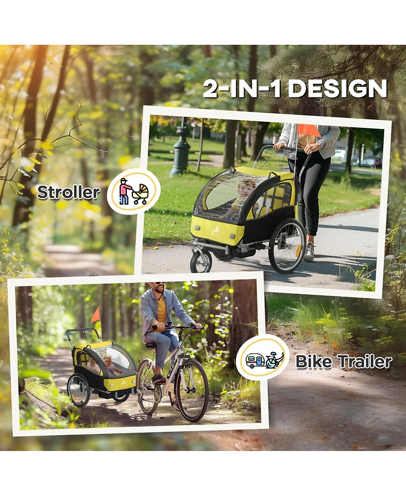 Aosom Elite Child/ Pet Three-Wheel Bicycle Cargo Trailer Blue