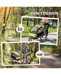 Aosom Elite Child/ Pet Three-Wheel Bicycle Cargo Trailer Blue