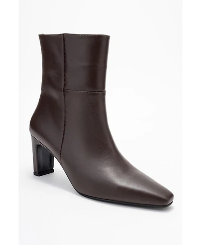 Forever & Always Shoes Women's Kyoto Leather Block Heel Boot