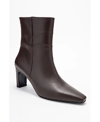 Forever & Always Shoes Women's Kyoto Leather Block Heel Boot