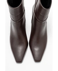 Forever & Always Shoes Women's Kyoto Leather Block Heel Boot