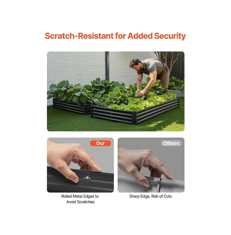 Slickblue 8x4x1 ft Galvalume Metal Raised Garden Bed