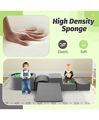 Mecale 5-Piece Climb and Crawl Playset with Ball Pit for Active Play