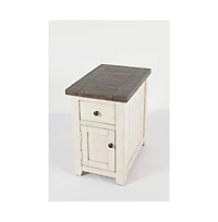 Jofran Madison County Rustic Pine Farmhouse Chairside Table