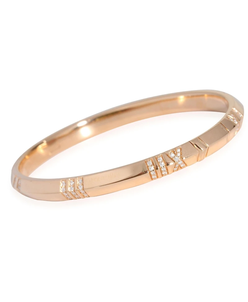 Pre-Owned Tiffany & Co Atlas Bracelet in 18k Rose Gold 0.33 Ctw