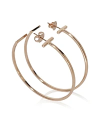 Pre-Owned Tiffany & Co Rose Gold Extra Large Tiffany T Wire Hoop Earrings