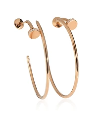 Pre-Owned Cartier Rose Gold Diamond Large Model Juste Un Clou Hoop Earrings