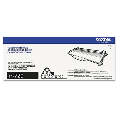 Brother TN720 Standard Yield Toner, 3000 Page Yield