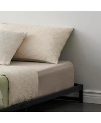 gaomon Simple Upholstered Panel Bed Frame, Modern Bed Base with Comfortable Headboard