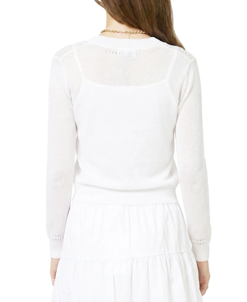 Central Park West Women's Serena Sheer Pointelle Cardigan