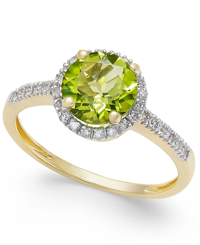 Peridot (1-1/3 ct. t.w.) and Diamond (1/8 Ring 14k Gold
