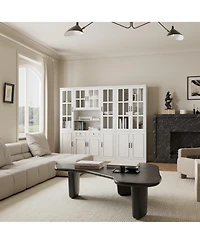 Homsee Modern Bookcase, Sideboard with 19-Tier Shelves and 2 Drawers