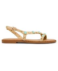 Madden Girl Women's Witty Embellished Strappy Flat Sandals