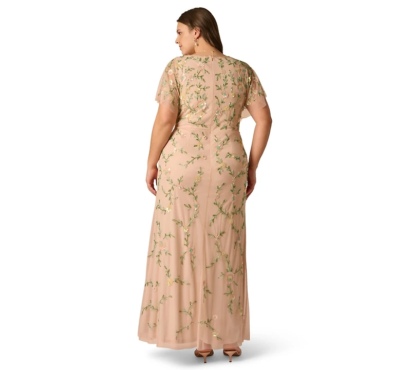 Adrianna Papell Plus V-Neck High-Low Dress