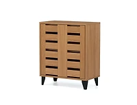 Slickblue 4-Tier Farmhouse Shoe Cabinet with Louvered Doors