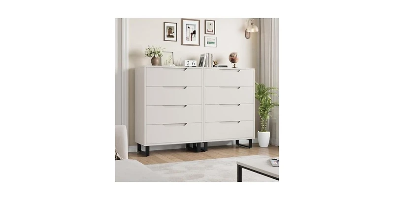 gaomon 4 Dresser for Bedroom, 41.5" Tall Dresser, Freestanding Vertical Drawer Cabinet with Storage