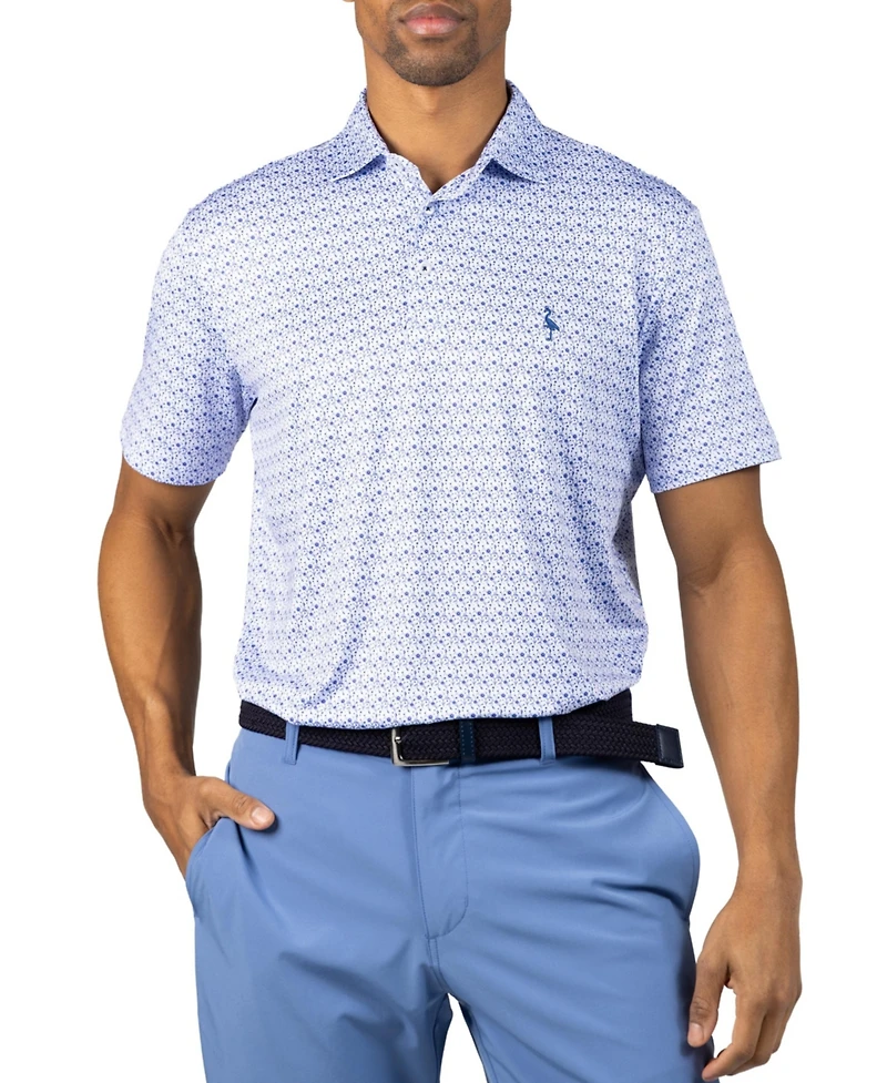 Tailorbyrd Men's Floral Chain Printed Performance Polo