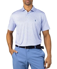 Tailorbyrd Men's Floral Chain Printed Performance Polo