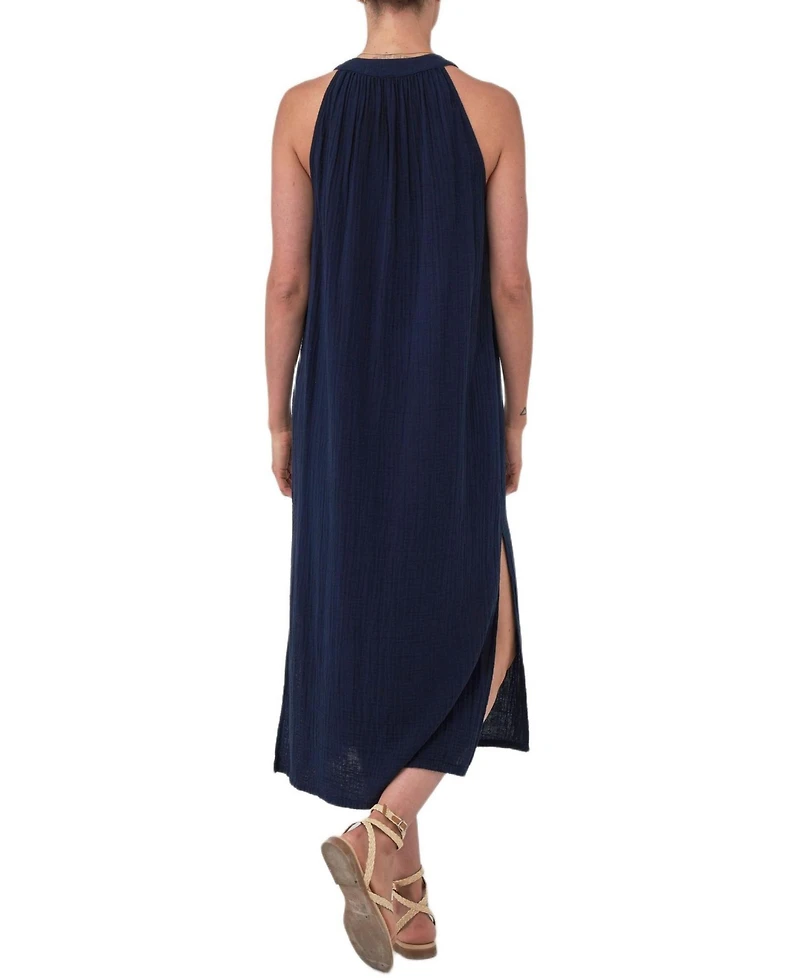 Ocean+Main Women's Sleeveless Gauze Midi Dress with Pockets