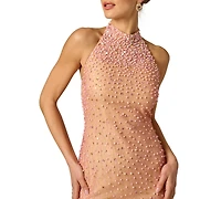 Adrianna Women's Embellished Halter Neck Swing Dress