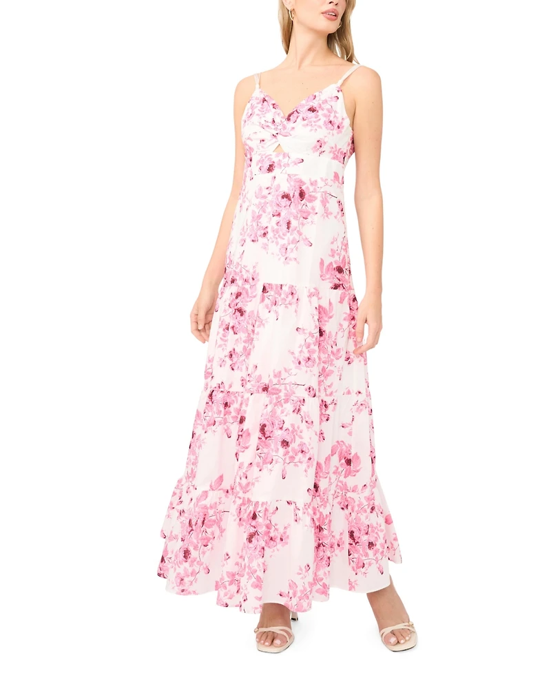 1.state Women's V-Neck Tiered Maxi Dress