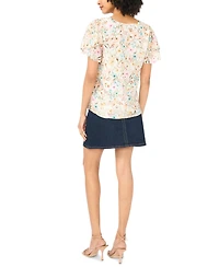 Vince Camuto Women's V-Neck Ruffle-Sleeve Blouse