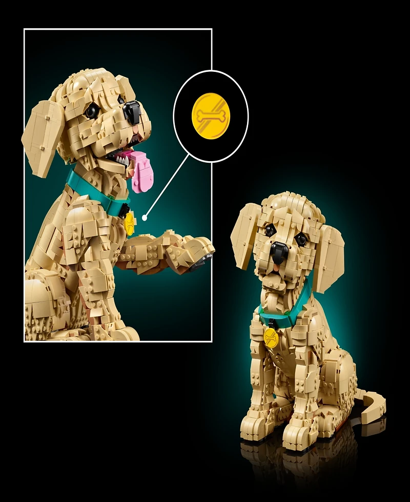 Lego Icons Golden Retriever Puppy Building Set 11384, 2102 Pieces