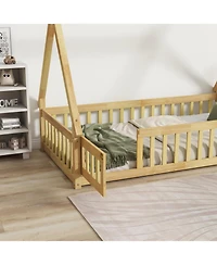 Streamdale Furniture Wood Full Size Loft Bed with Built-in Wardrobe, Desk, Storage Shelves and Drawers