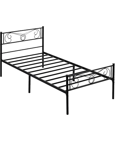 gaomon Twin Metal Platform Bed Frame With Headboard and Footboard Storage No Box Spring Mattress Support Modern Style
