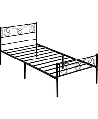 gaomon Twin Metal Platform Bed Frame With Headboard and Footboard Storage No Box Spring Mattress Support Modern Style