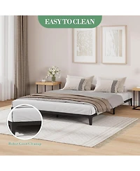gaomon 6 Inch Queen Metal Platform Bed Frame Modern Design Steel Slats Noise Free Easy Assembly No Box Spring Matte