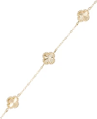 Macy's Textured Clover Link Bracelet in 10k Yellow Gold