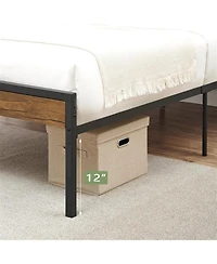 gaomon Bed Frame With Wood Headboard Strong Wooden Slats Under Bed Storage Quiet Design No Box Spring Space Saver