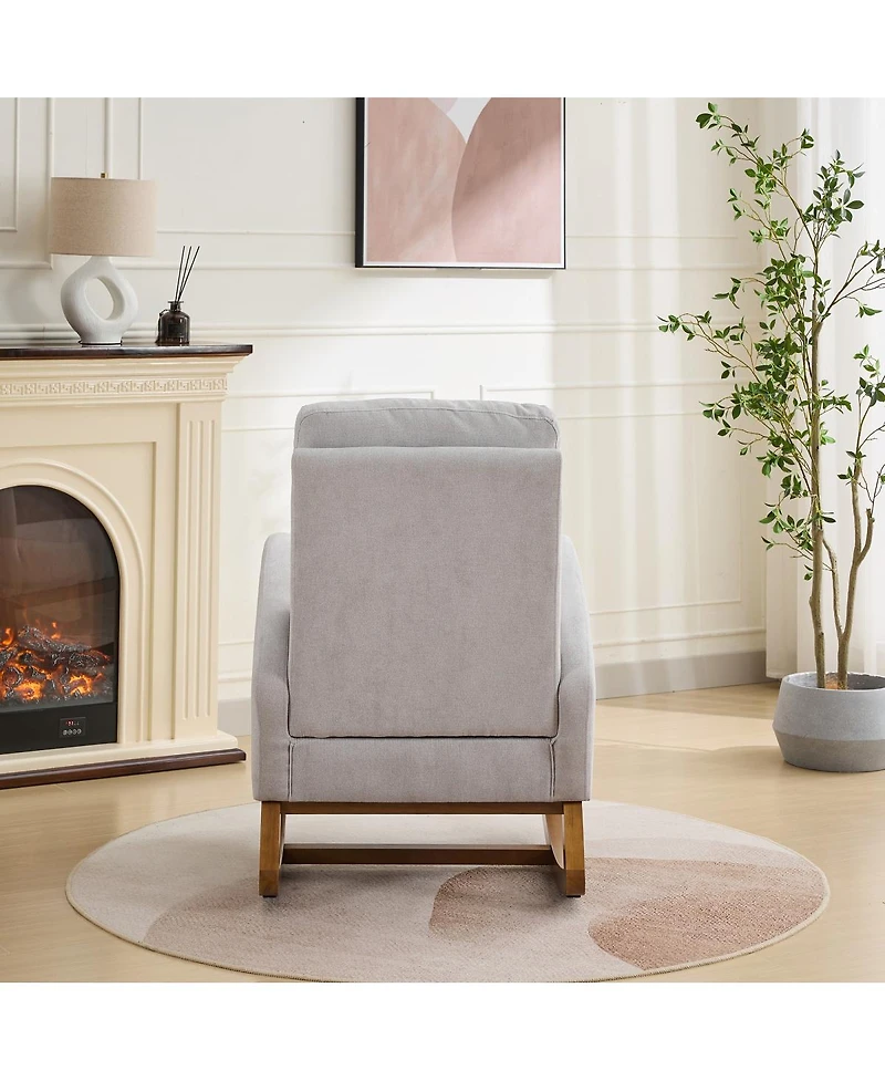 Streamdale Furniture 27.2"W Rocking Chair for Nursery, Polyester Glider with High Back & Side Pocket