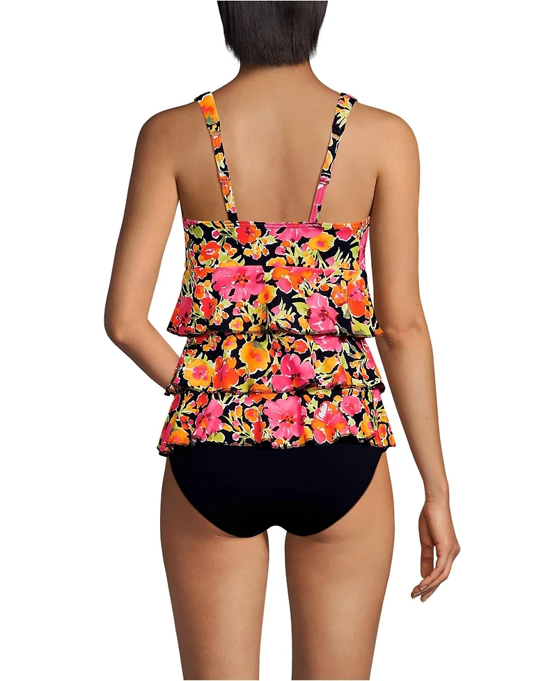 Lands' End Women's Ruffle Fauxkini One Piece Swimsuit