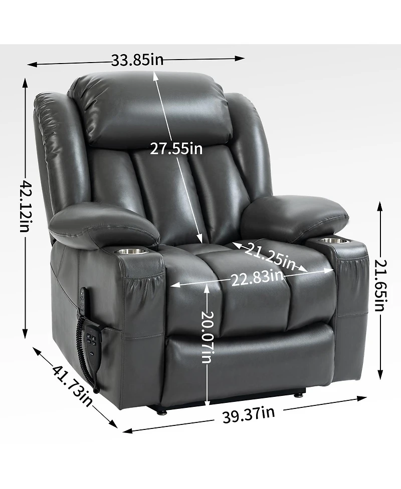 Streamdale Furniture Dual Motor Infinite Position Leatherair Power Lift Recliner Chair
